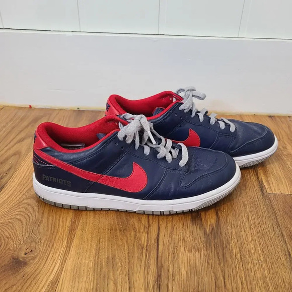 Nike Other - Nike Dunk Low New England Patriots Sneakers Mens Leather Retro Size 9
